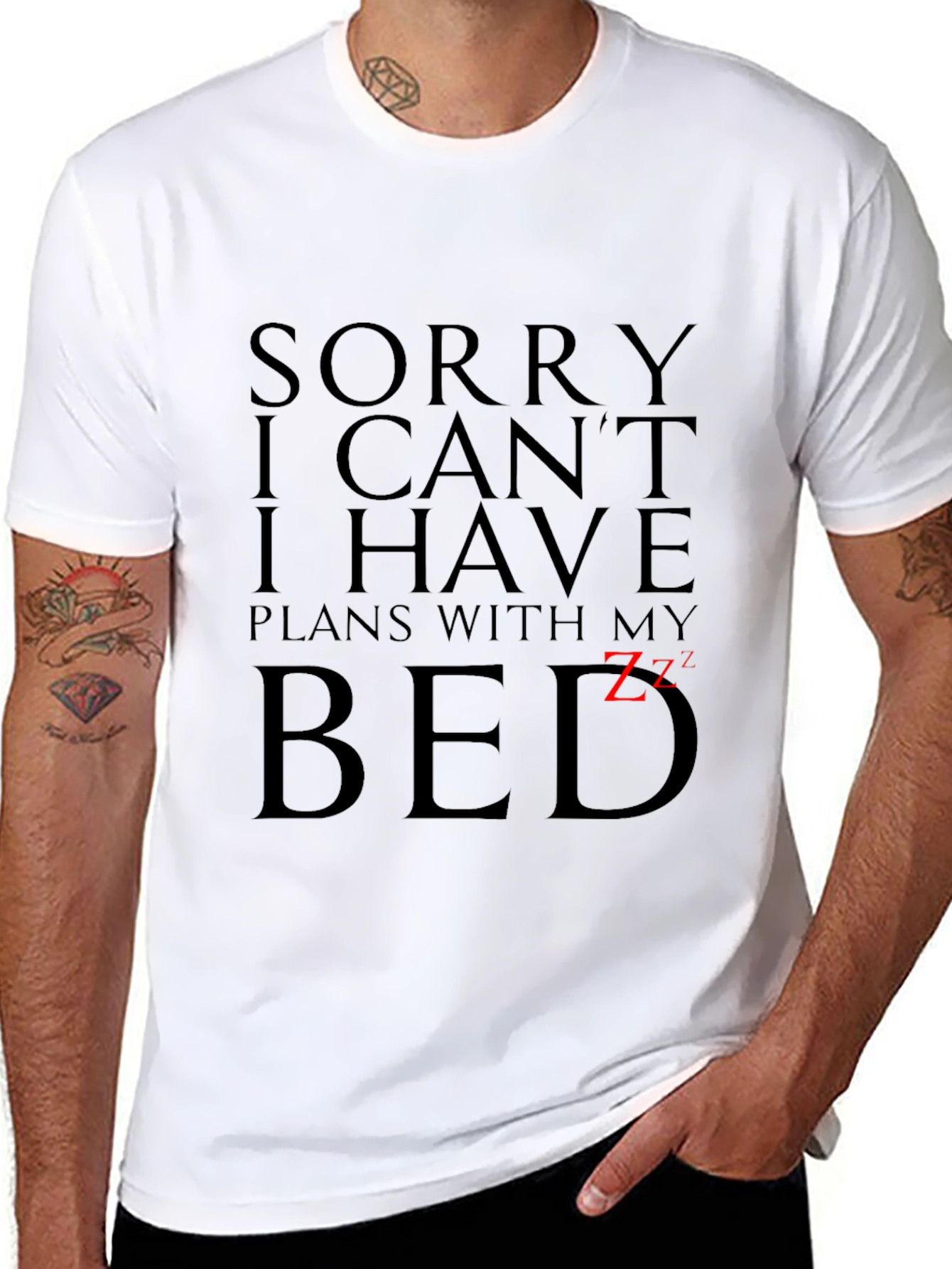 Funny Plans With My Bed Graphic Tee
