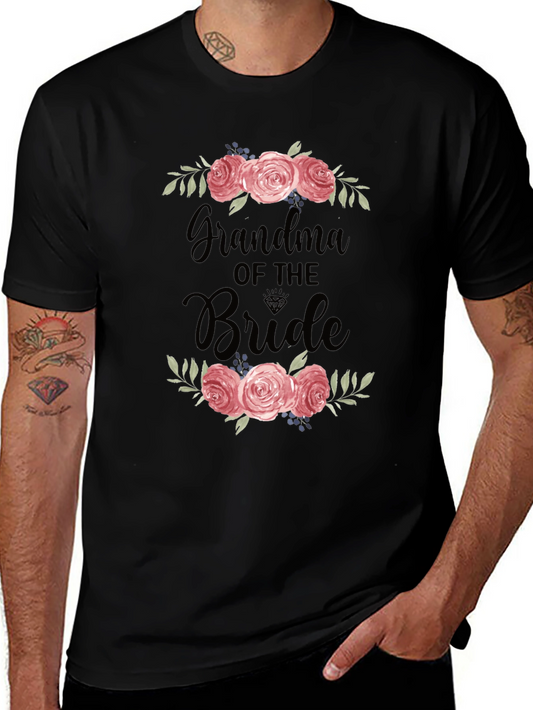 Grandma of the Bride T-Shirt with Floral Design