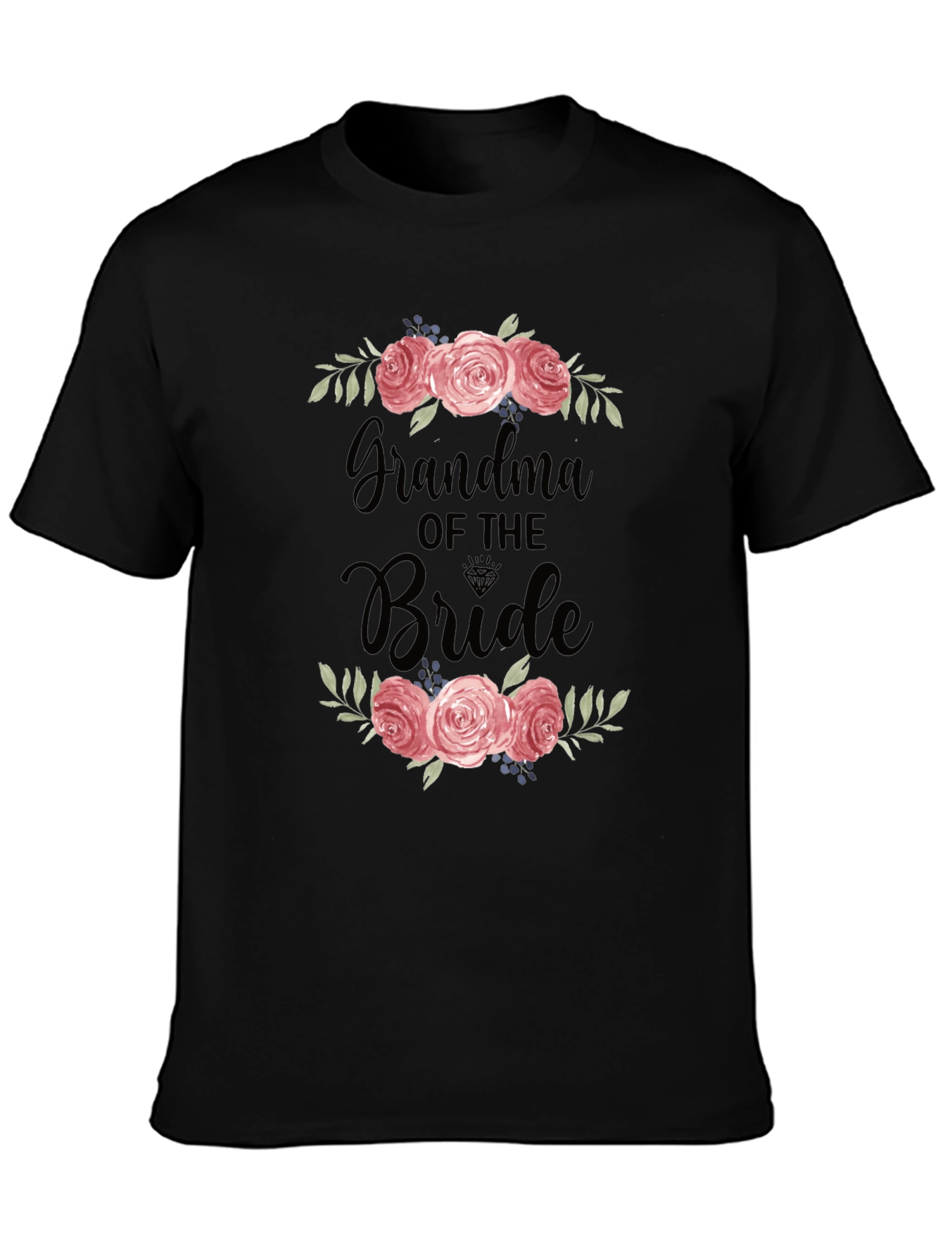 Grandma of the Bride T-Shirt with Floral Design
