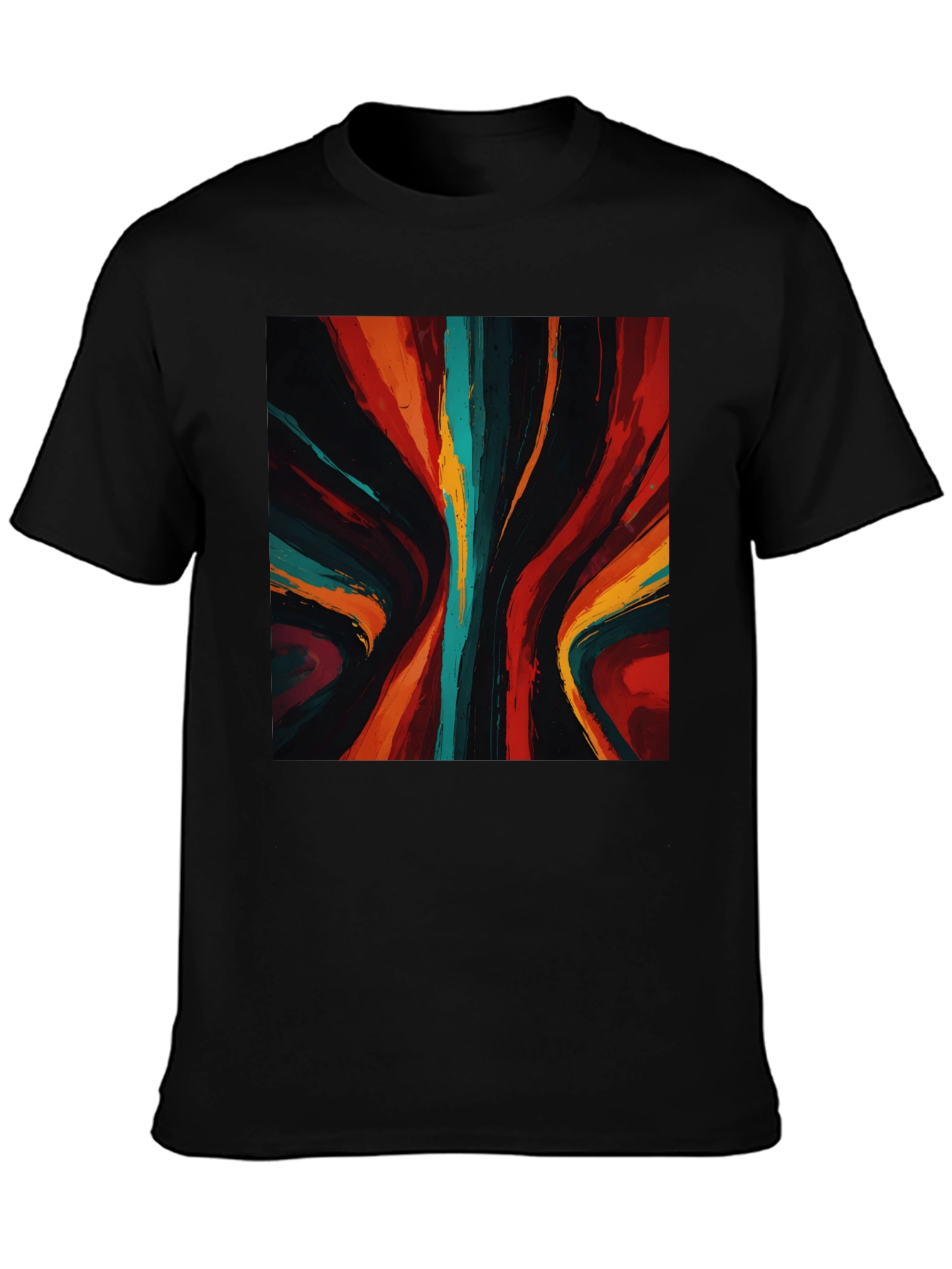 Abstract Art Graphic Tee - Bold Black Shirt