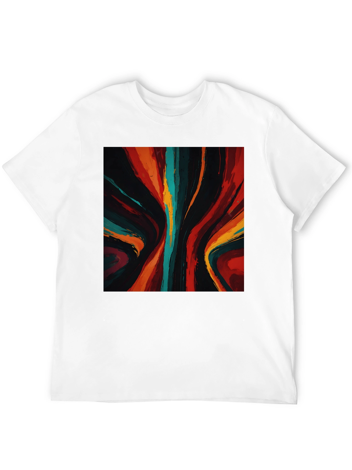 Abstract Art Graphic Tee - Bold Black Shirt
