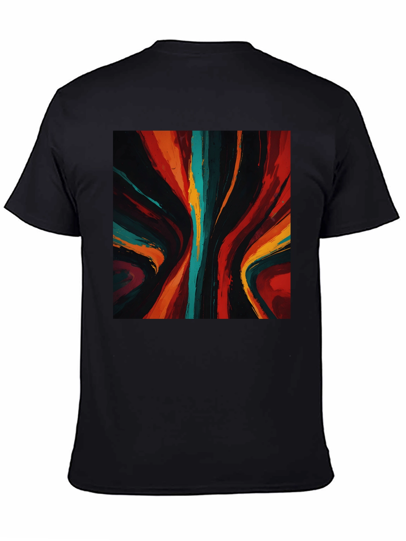 Abstract Art Graphic Tee - Bold Black Shirt
