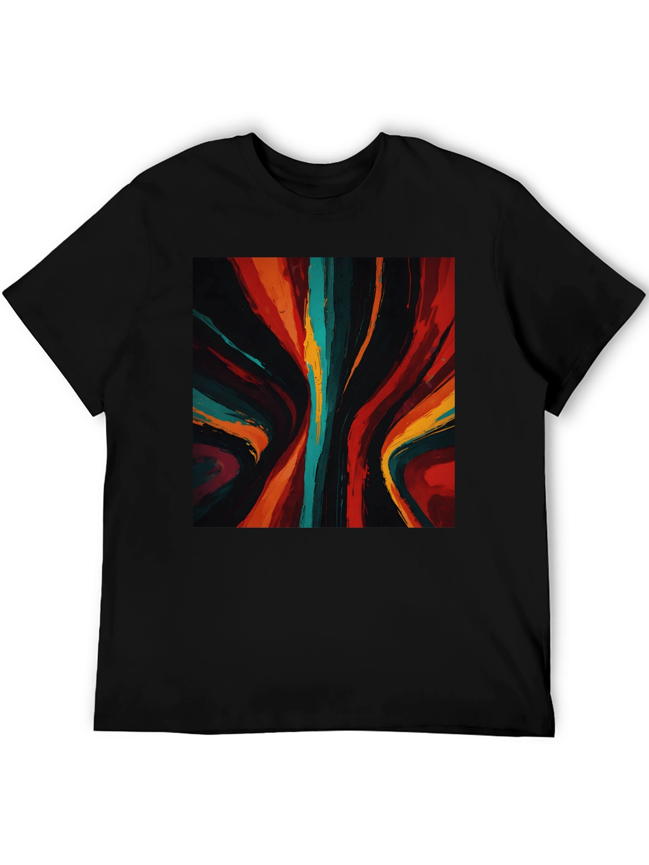 Abstract Art Graphic Tee - Bold Black Shirt