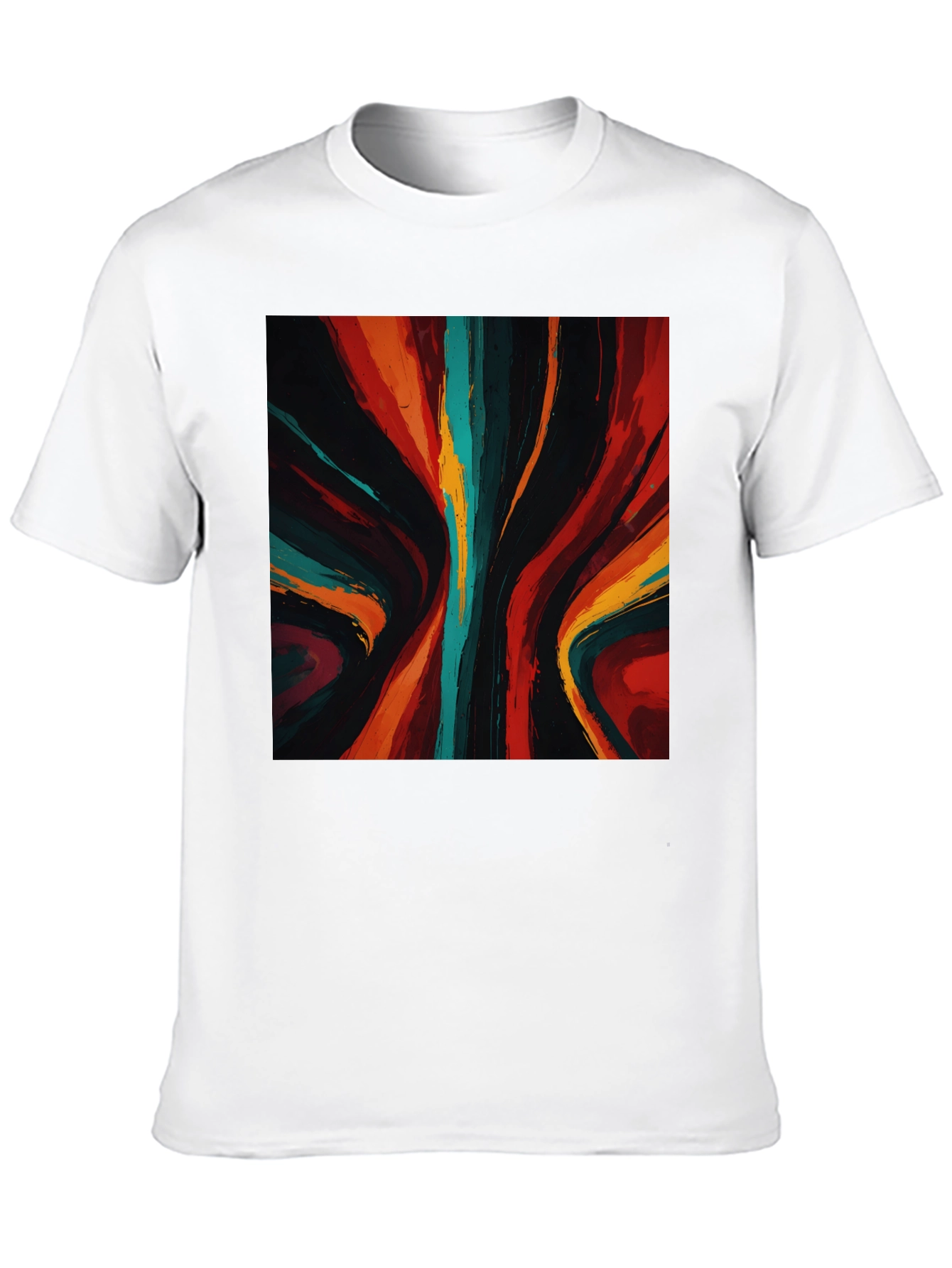 Abstract Art Graphic Tee - Bold Black Shirt