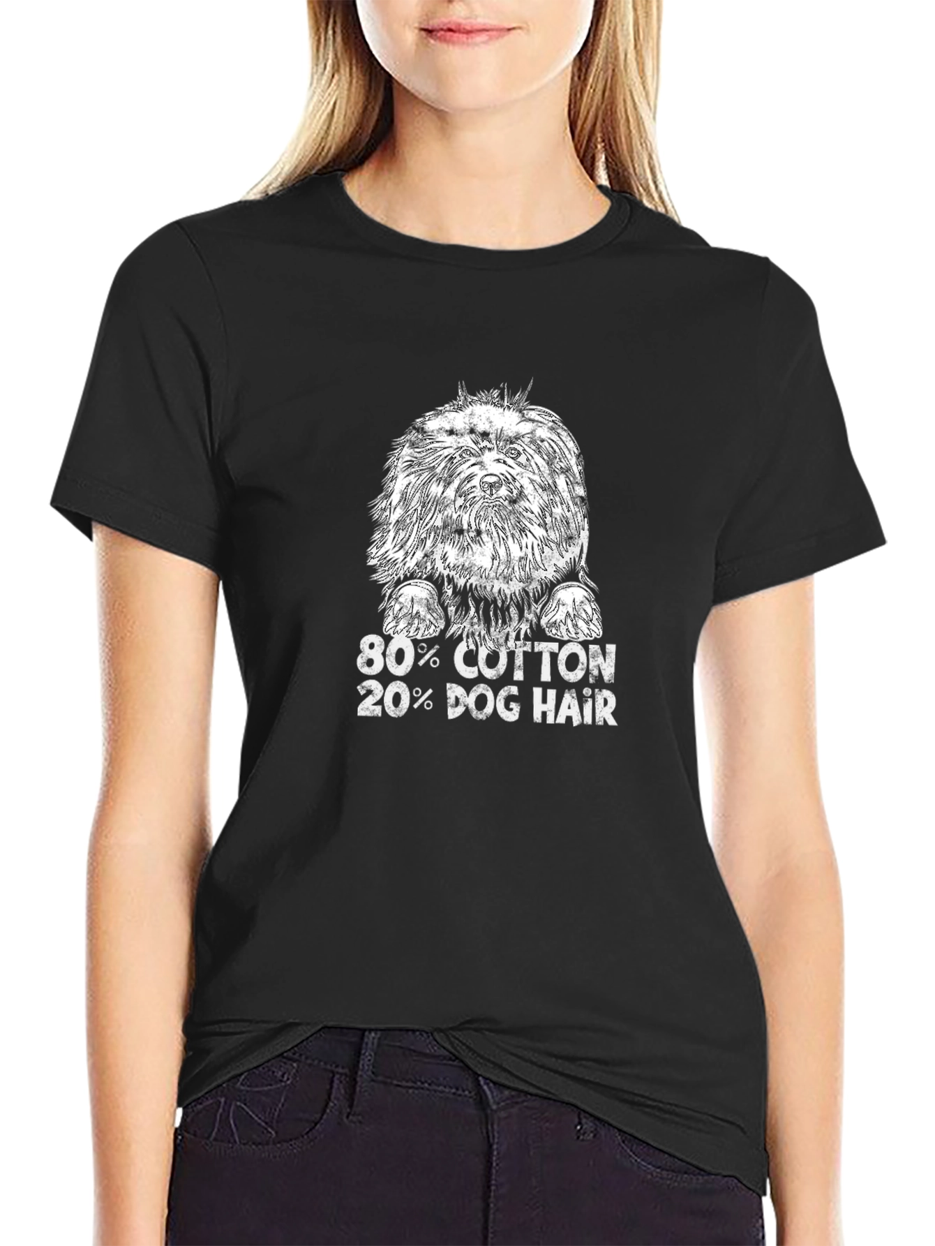 Funny Dog Hair T-Shirt: 80% Cotton 20% Dog Hair