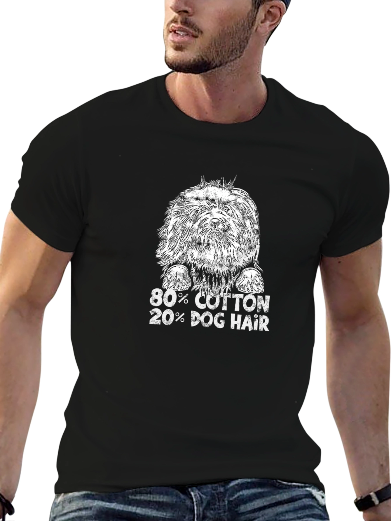 Funny Dog Hair T-Shirt: 80% Cotton 20% Dog Hair