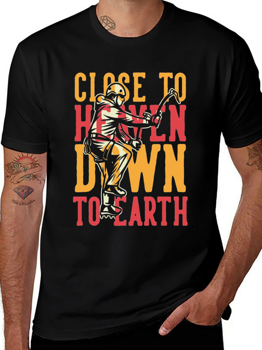 Close to Heaven Earth T-Shirt - Climbing Design