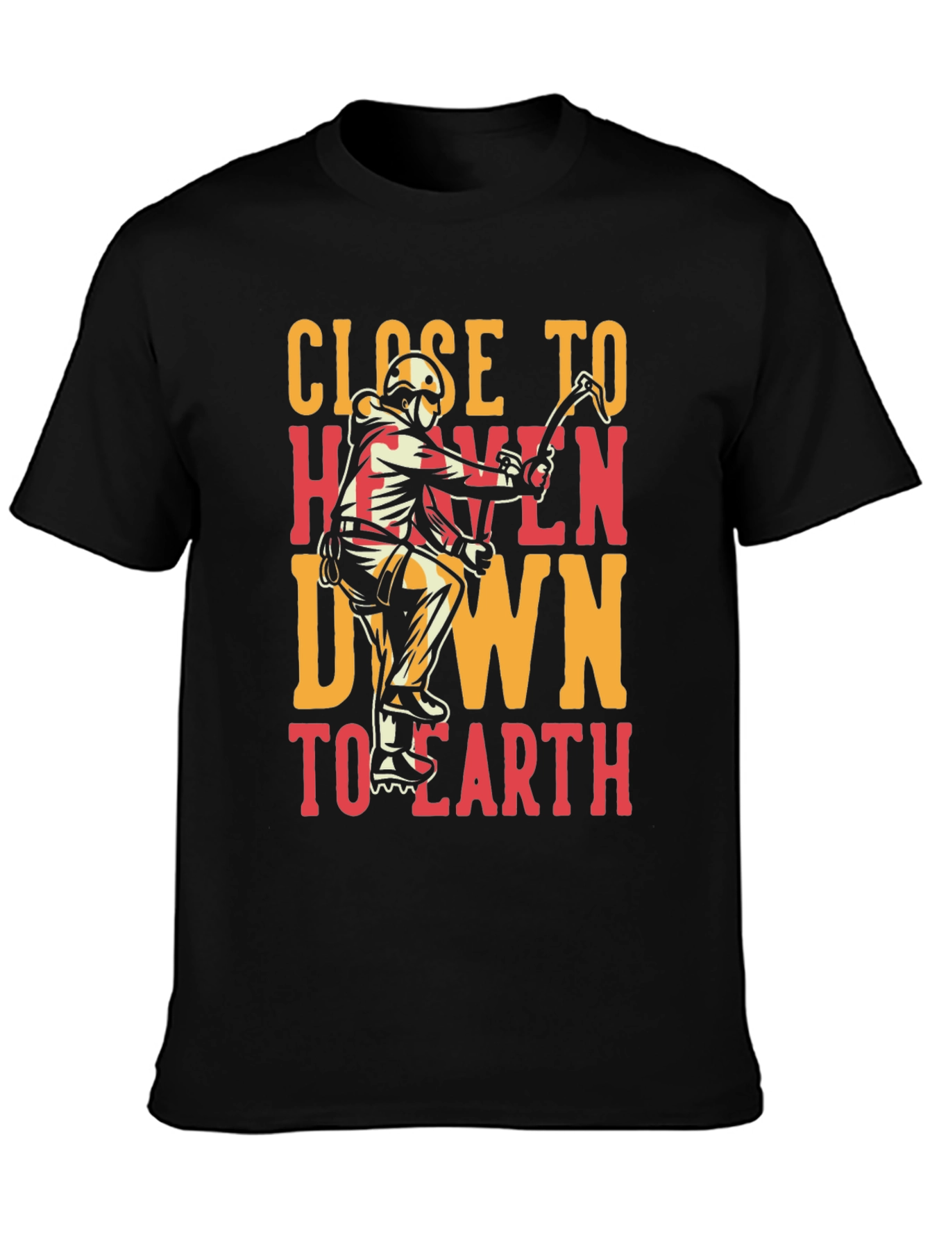 Close to Heaven Earth T-Shirt - Climbing Design