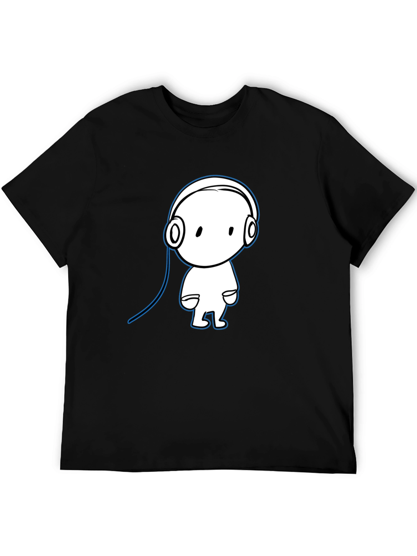 Cool Cartoon Character Black Cotton T-Shirt