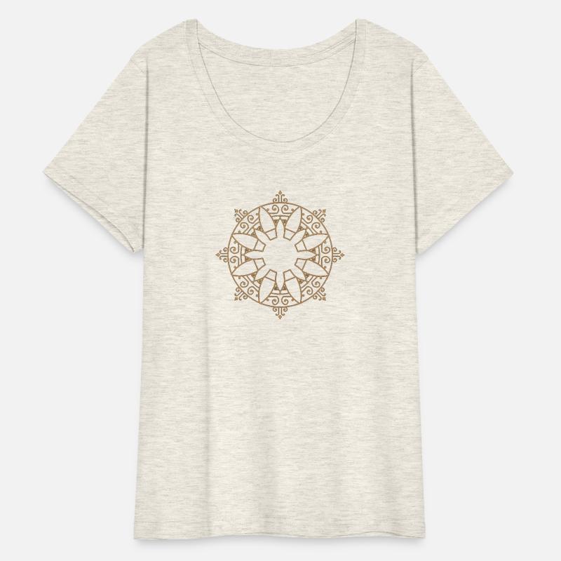Radiant Balance Mandala Tee –Sacred Energy in Gold