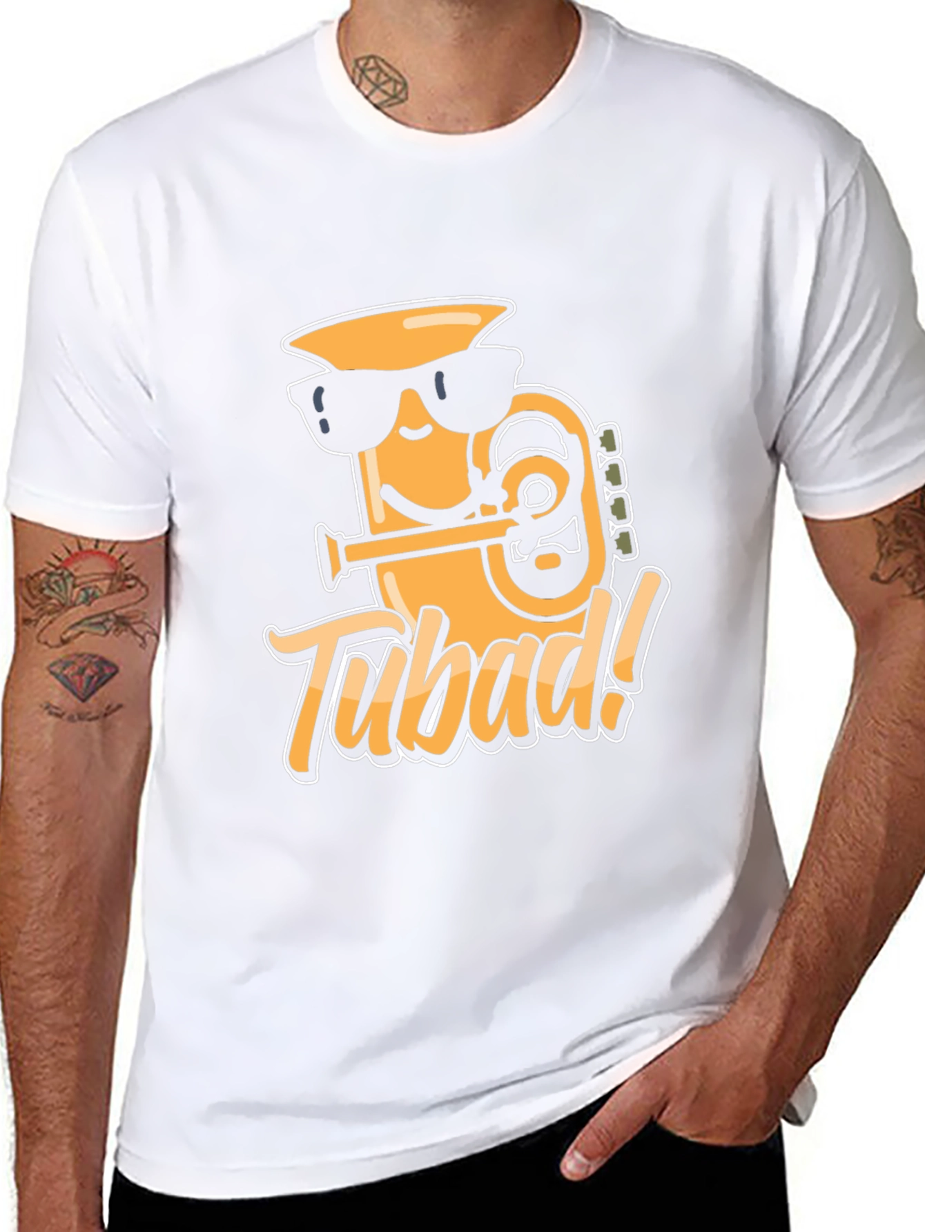 Tubad! Graphic T-Shirt - Cool Cartoon Tuba Design