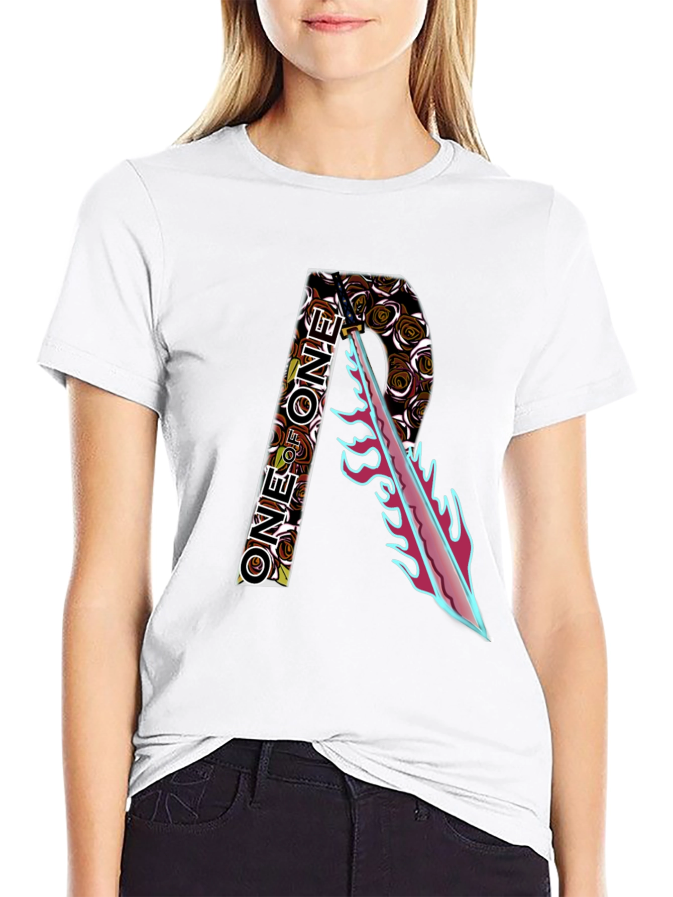 Edgy R ONE Graphic T-Shirt - Black