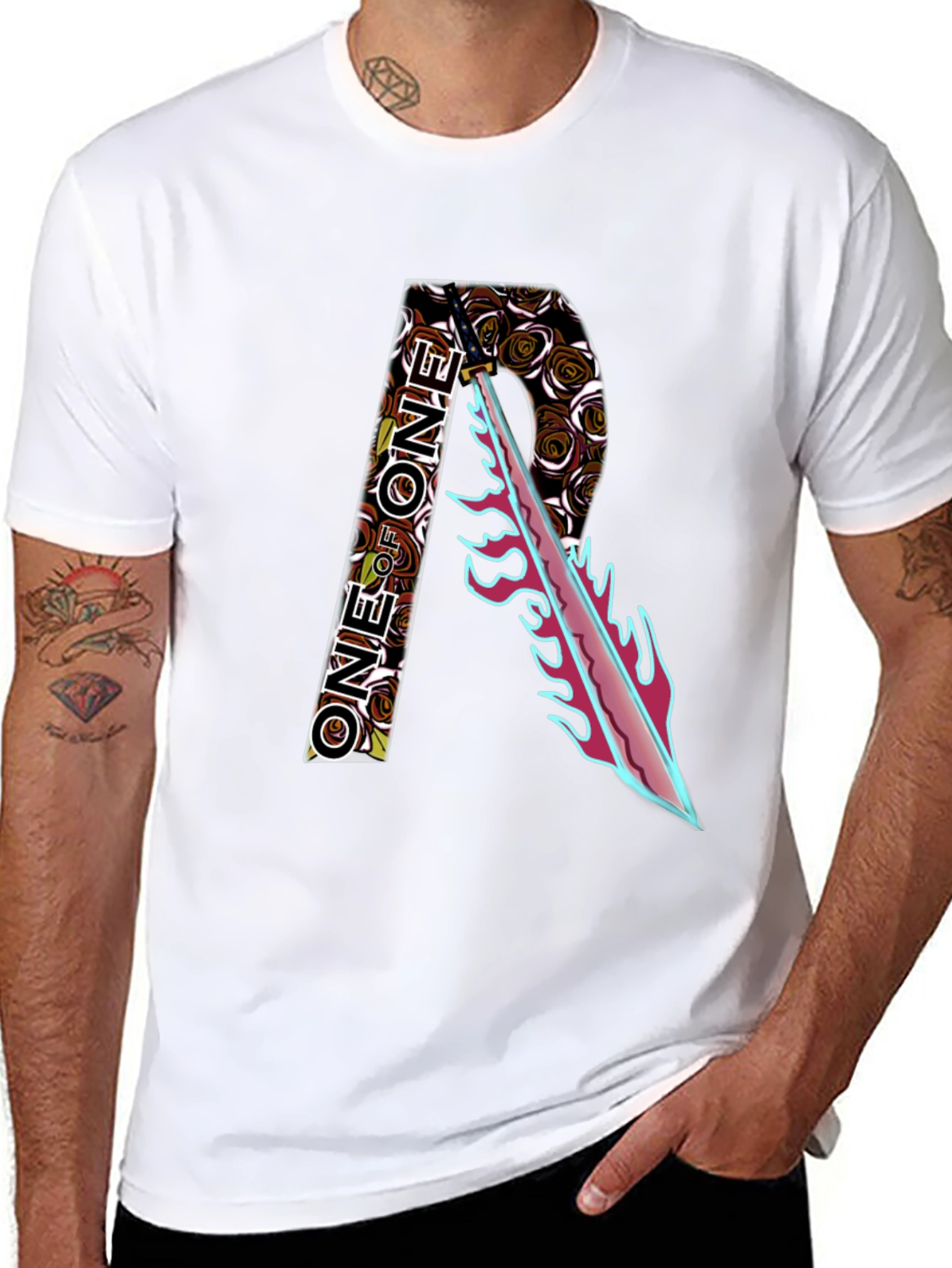 Edgy R ONE Graphic T-Shirt - Black