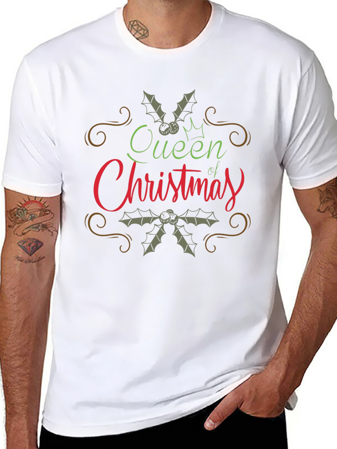 Queen of Christmas Black T-Shirt Festive Holiday Tee