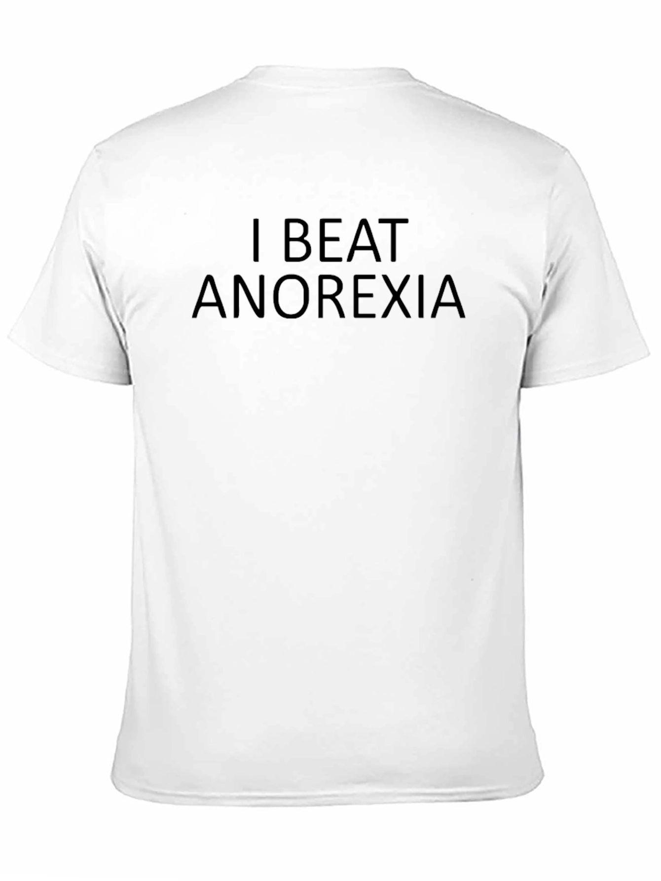 I Beat Anorexia T-Shirt - Black Crew Neck