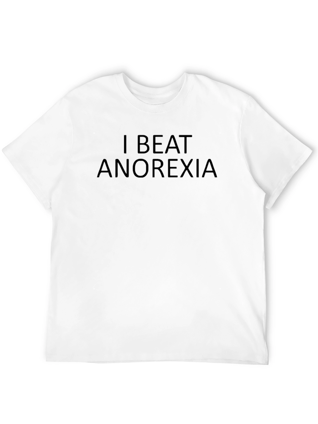 I Beat Anorexia T-Shirt - Black Crew Neck