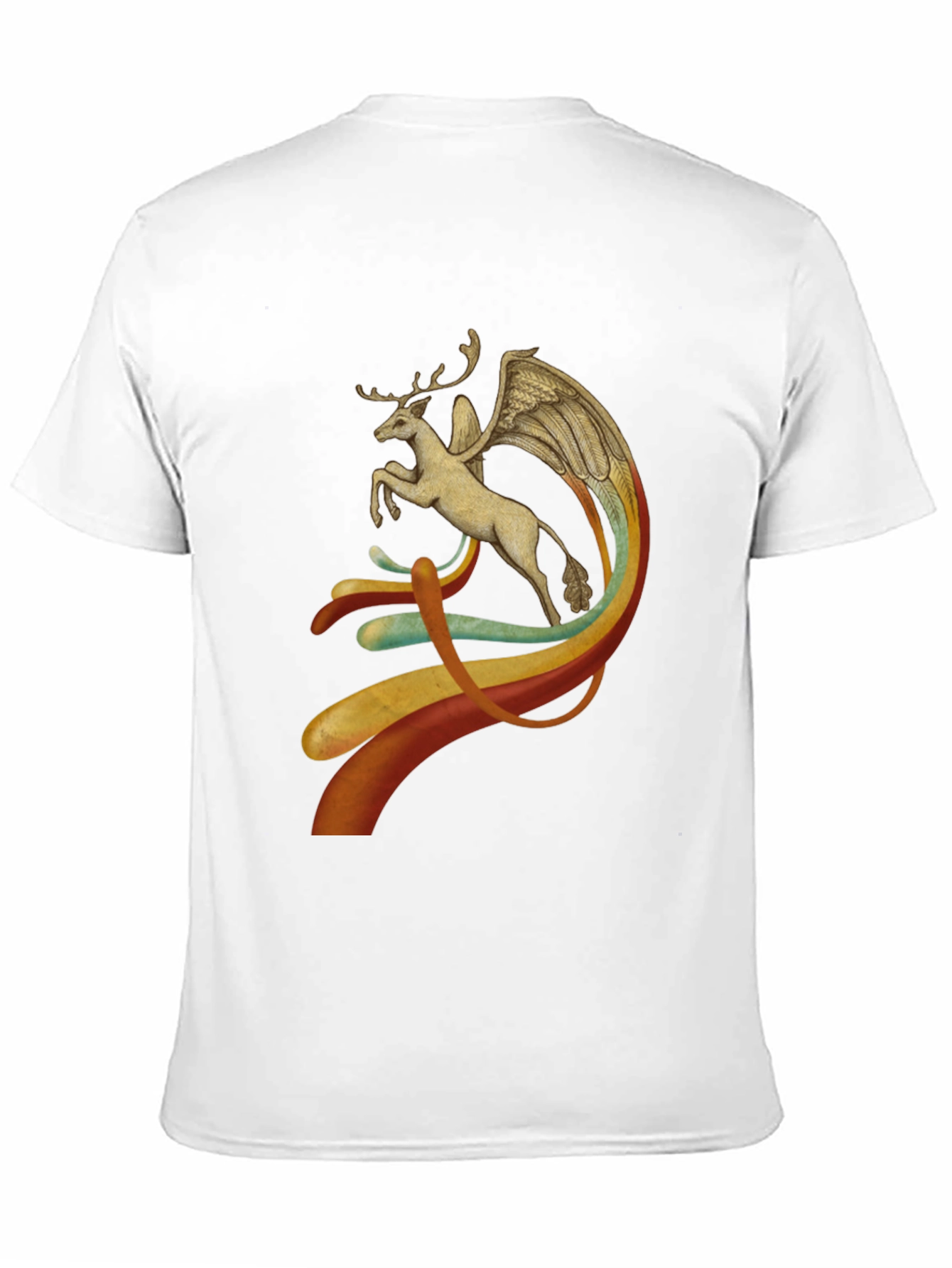 Winged Deer Graphic Black T-Shirt