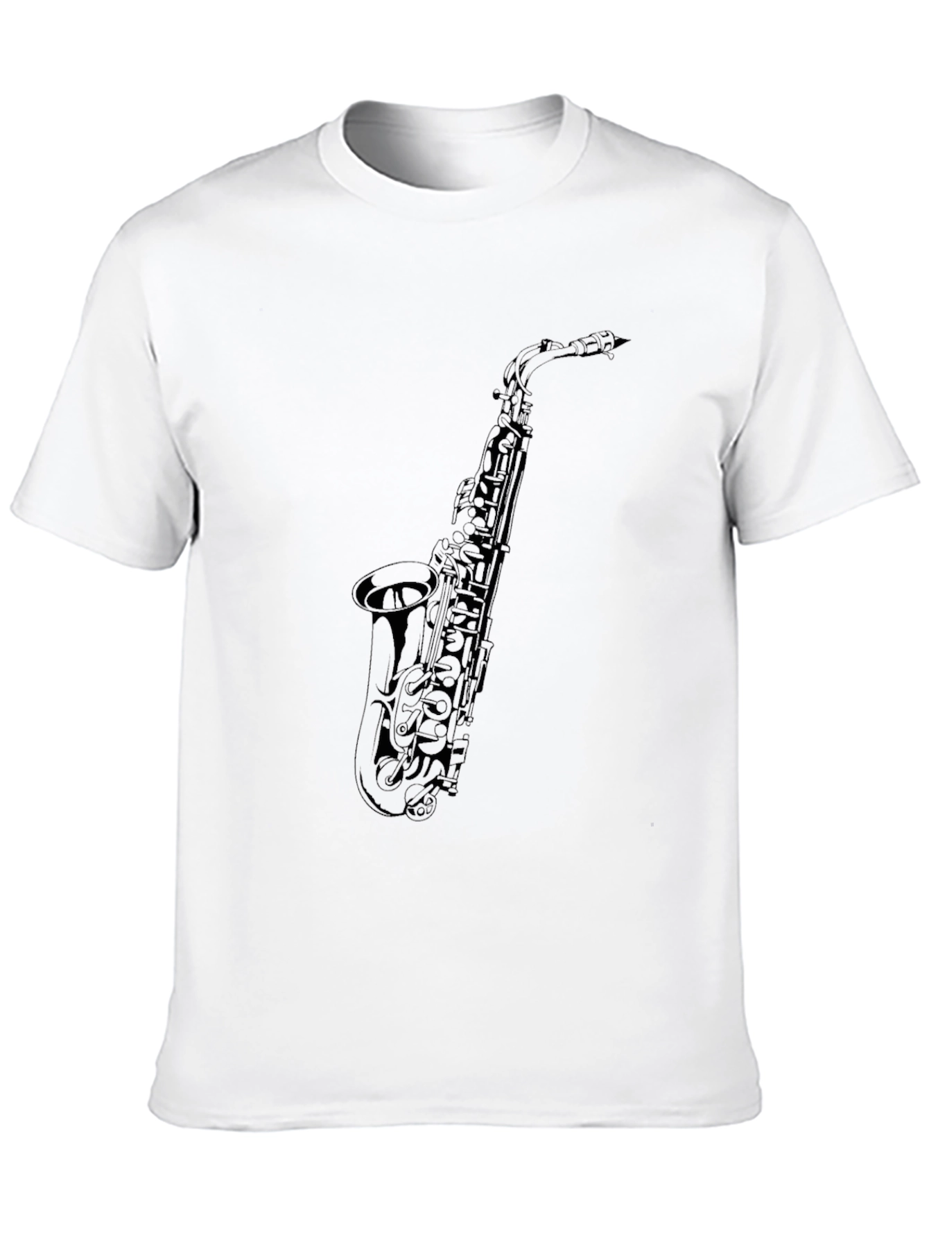 Saxophone Graphic Tee - Black Musical Instrument T-Shirt