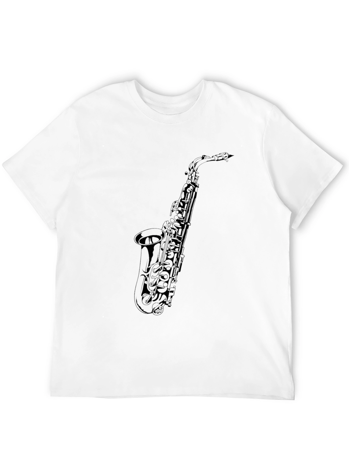 Saxophone Graphic Tee - Black Musical Instrument T-Shirt