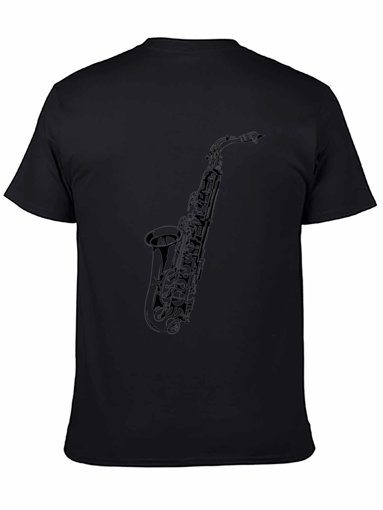 Saxophone Graphic Tee - Black Musical Instrument T-Shirt