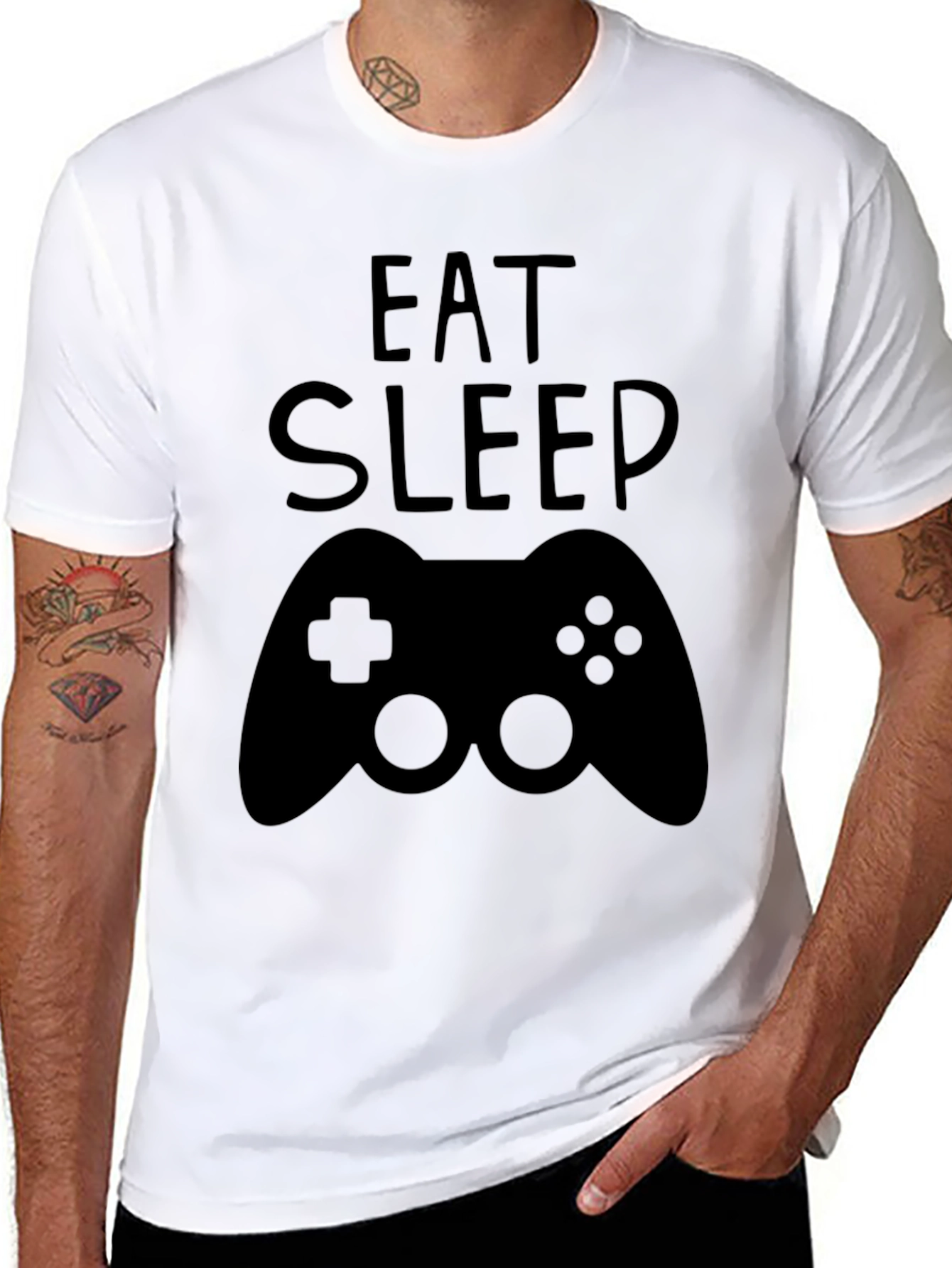 Eat Sleep Game Black T-Shirt