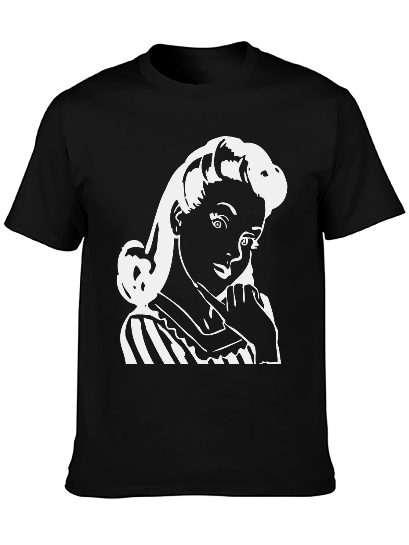 Retro Girl Graphic T-Shirt - Classic Black Tee