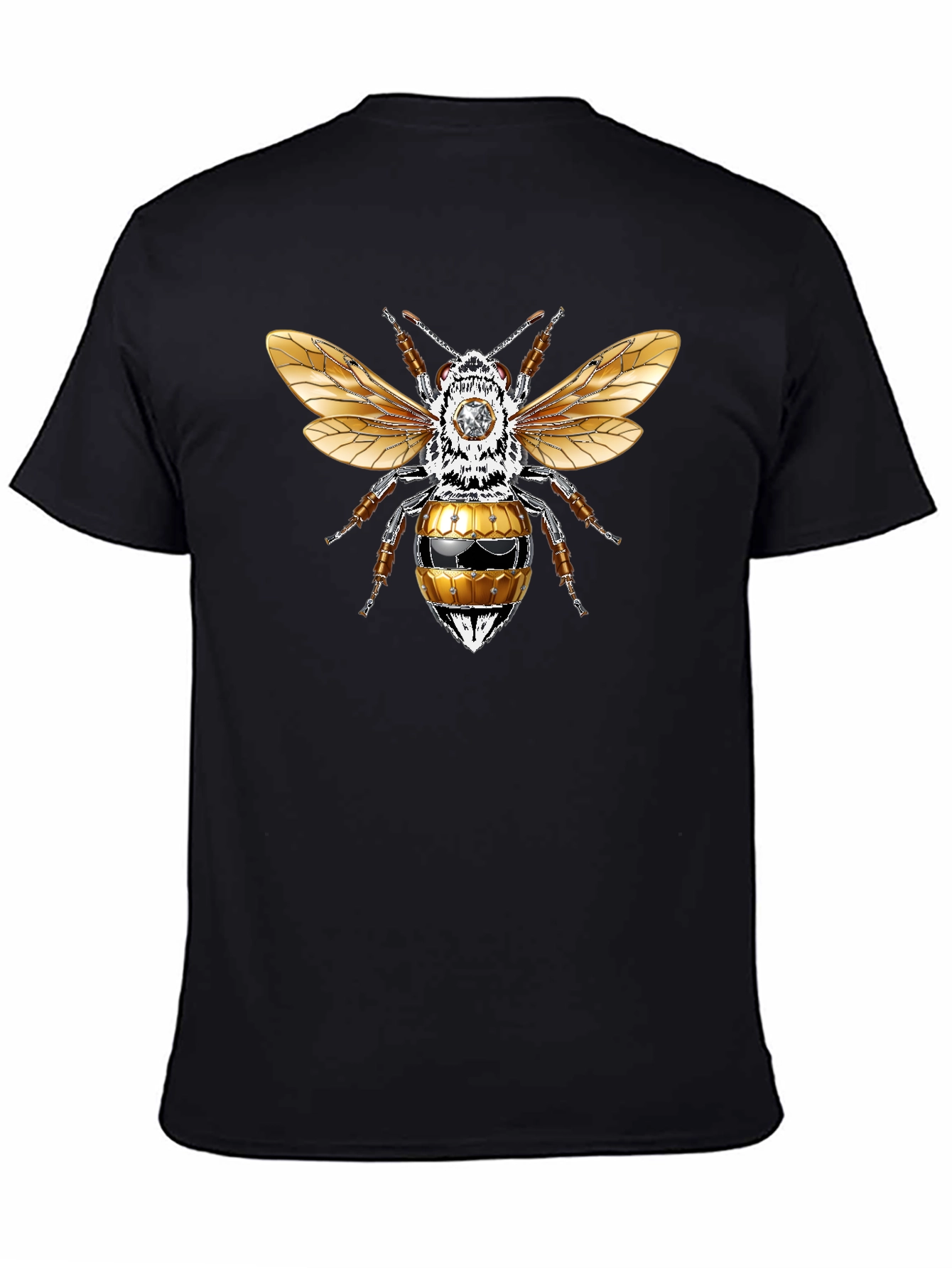 Graphic Tee - Honey Bee Design Black T-Shirt