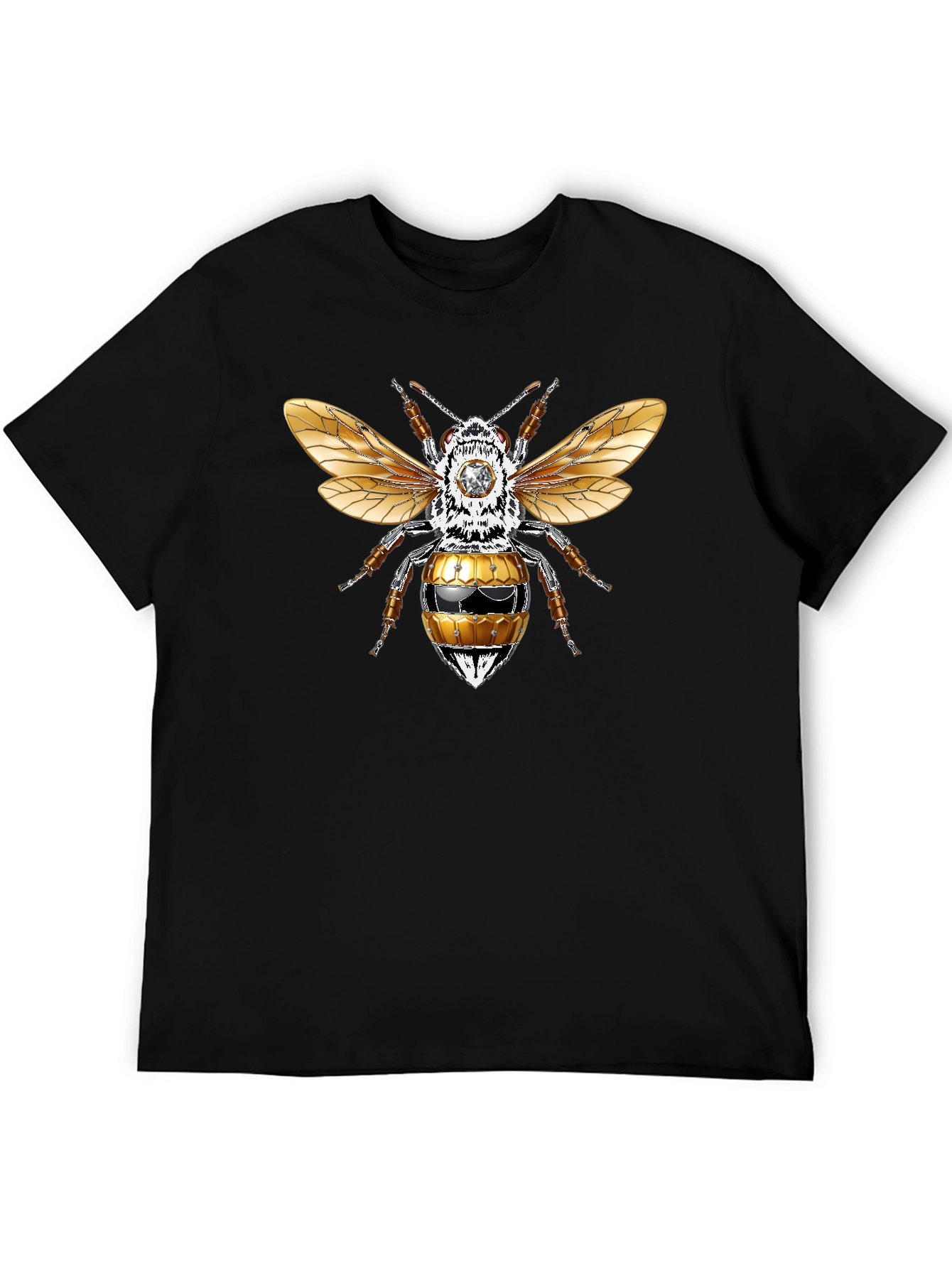 Graphic Tee - Honey Bee Design Black T-Shirt