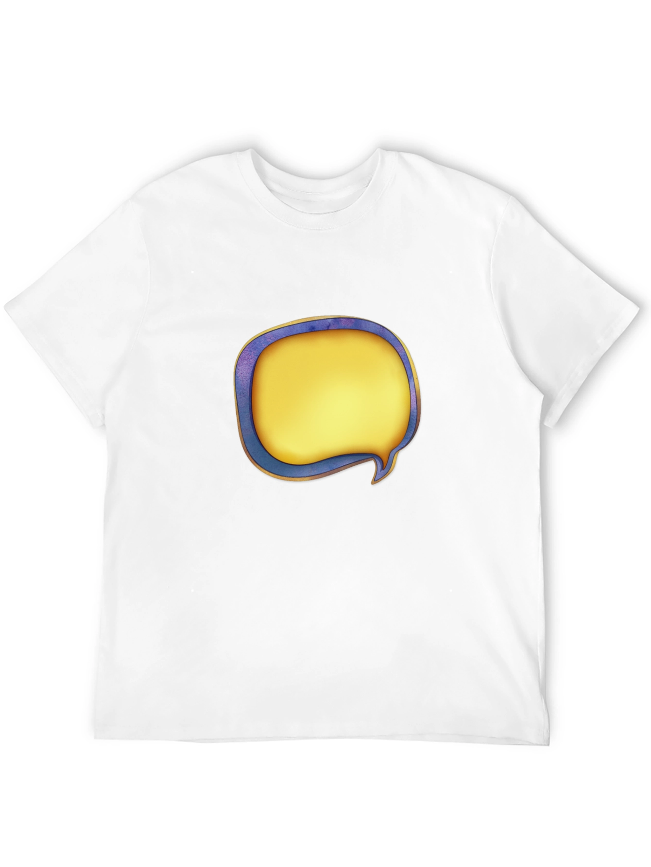 Black T-Shirt with Graphic Speech Bubble