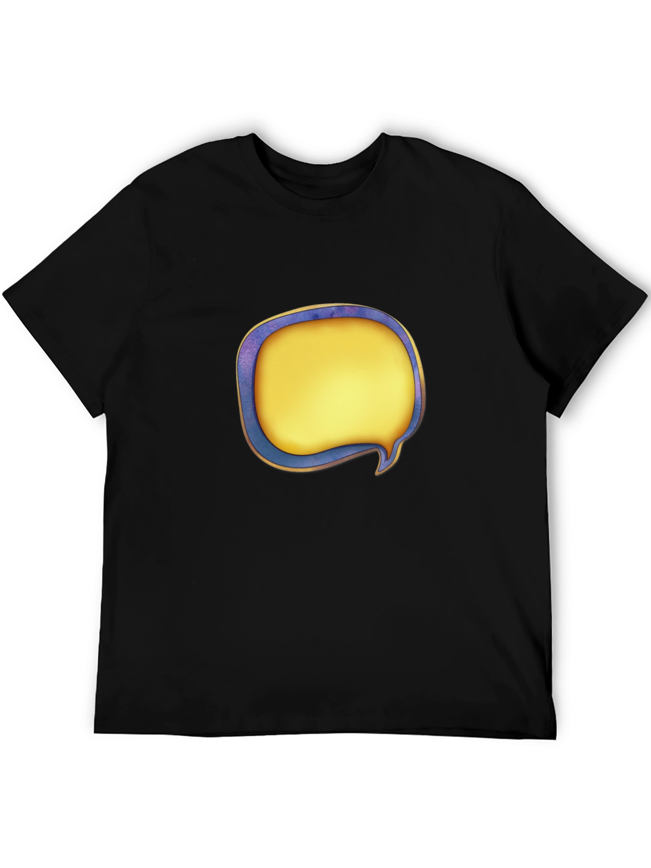 Black T-Shirt with Graphic Speech Bubble