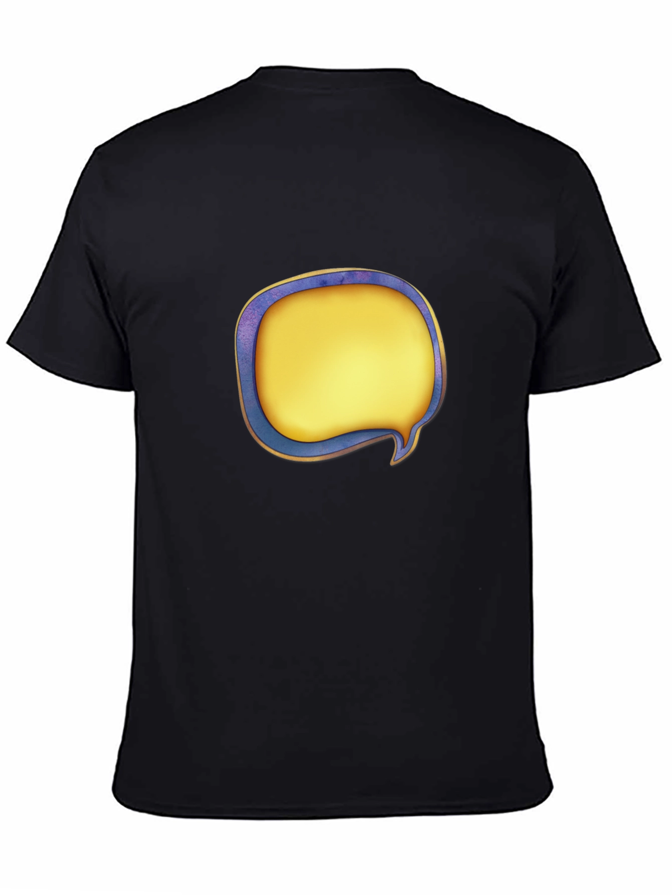 Black T-Shirt with Graphic Speech Bubble