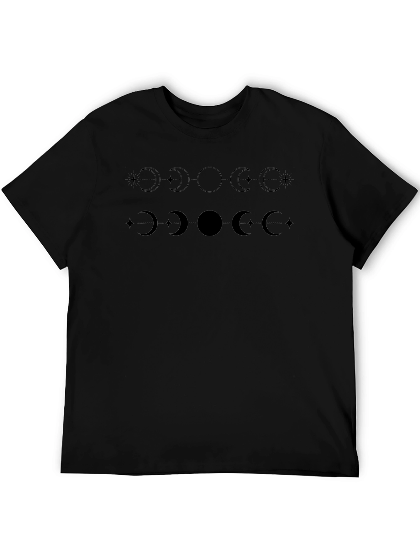 Moon Phases Graphic Black T-Shirt