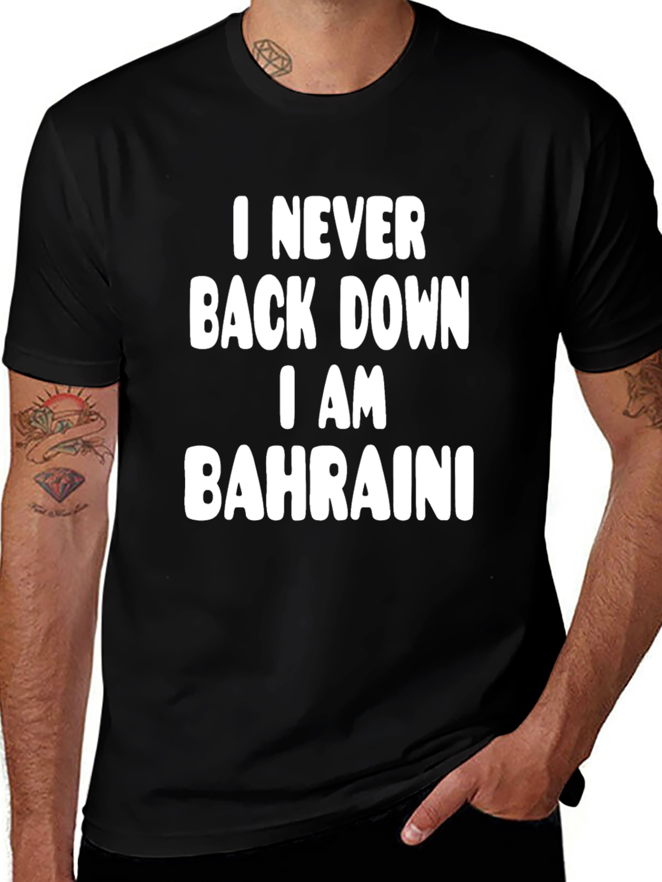 I Never Back Down I am Bahraini Graphic Tee