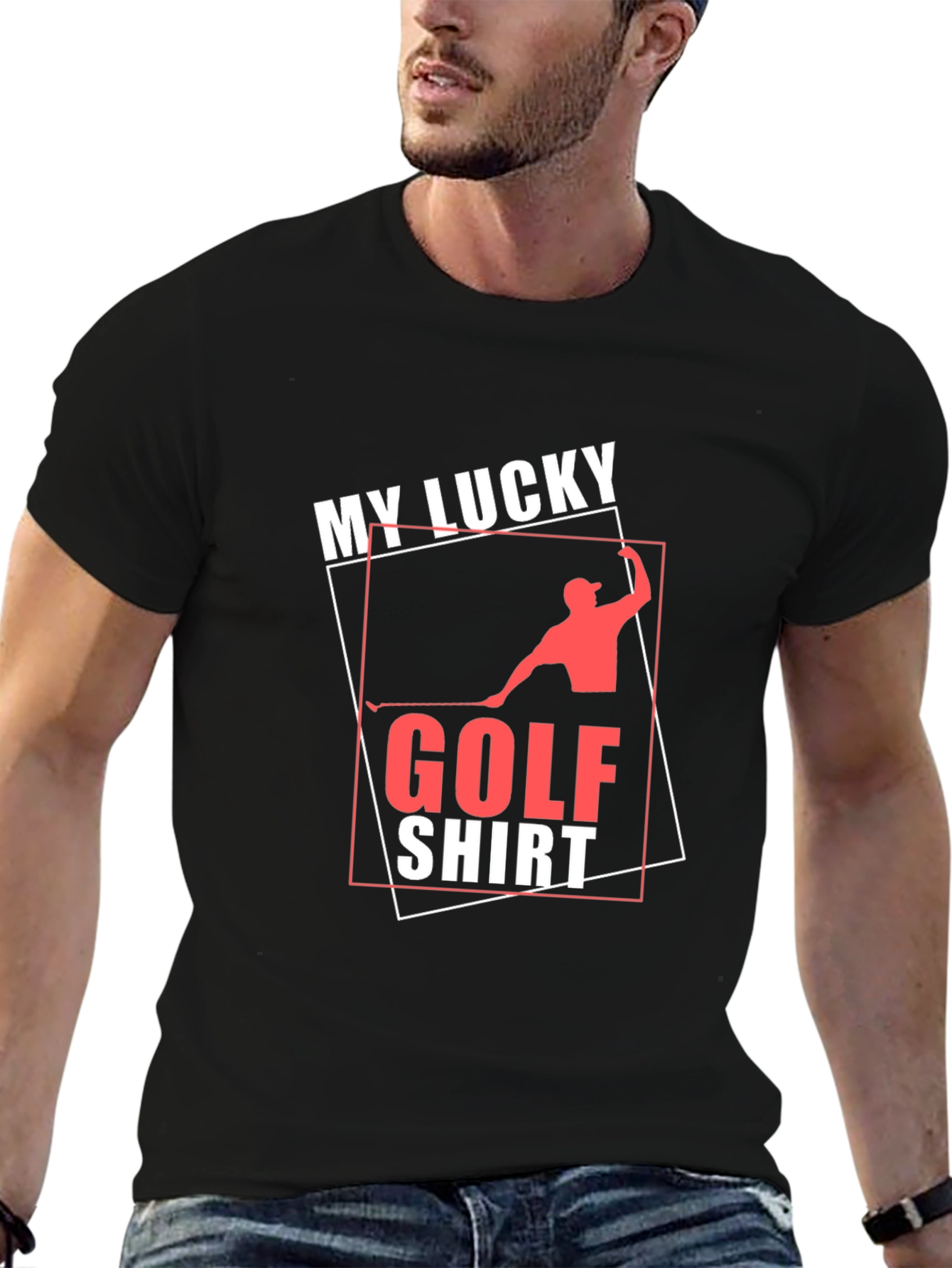 My Lucky Golf Shirt - Mens Black Tee