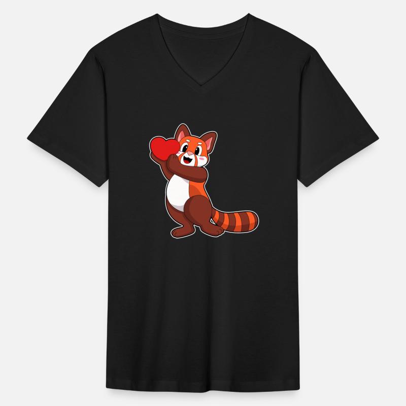 Red Panda At Love With Heart