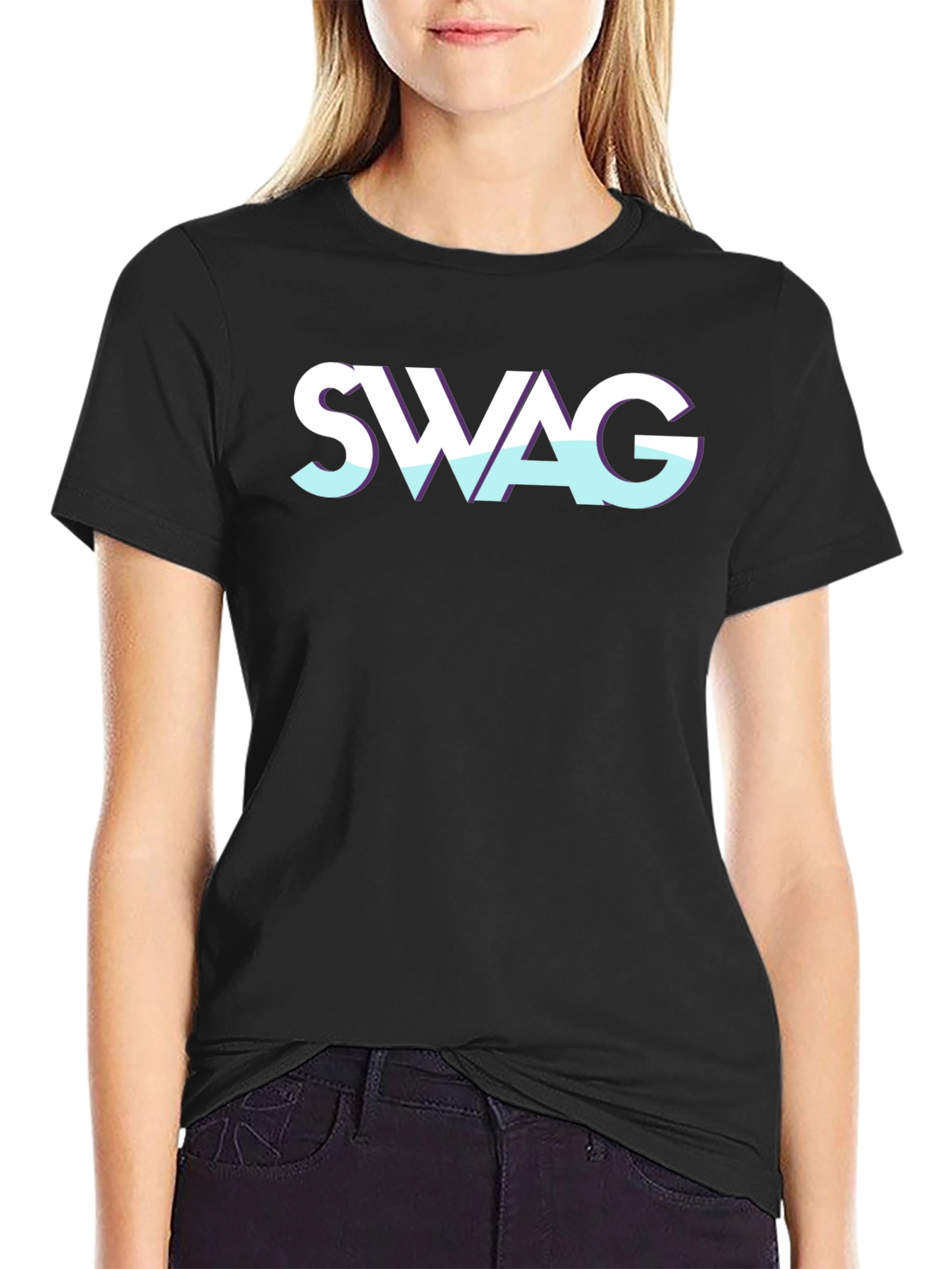 Swag Graphic Tee - Cool Black T-Shirt