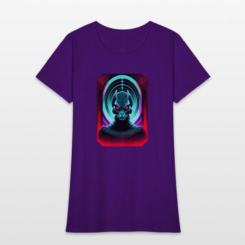 Retro Sci-Fi Reptilian Design Shirt v2