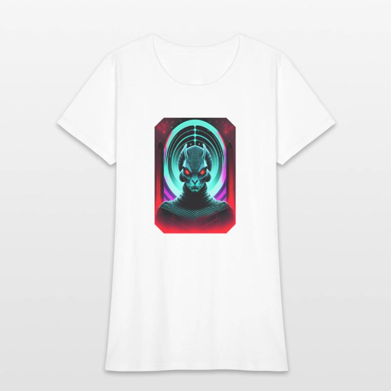 Retro Sci-Fi Reptilian Design Shirt v2