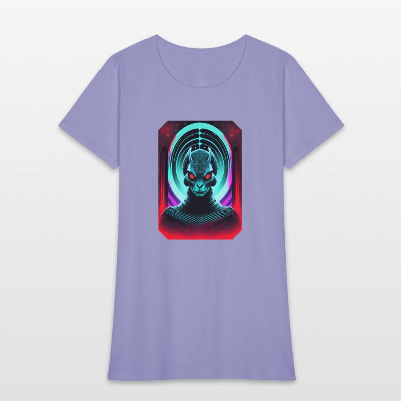 Retro Sci-Fi Reptilian Design Shirt v2