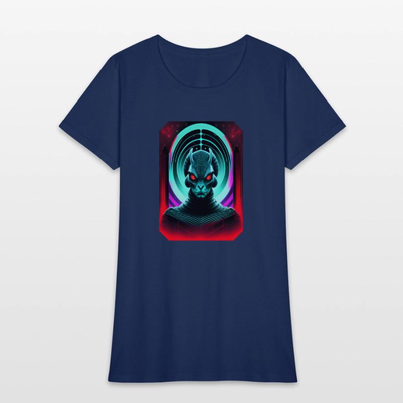 Retro Sci-Fi Reptilian Design Shirt v2
