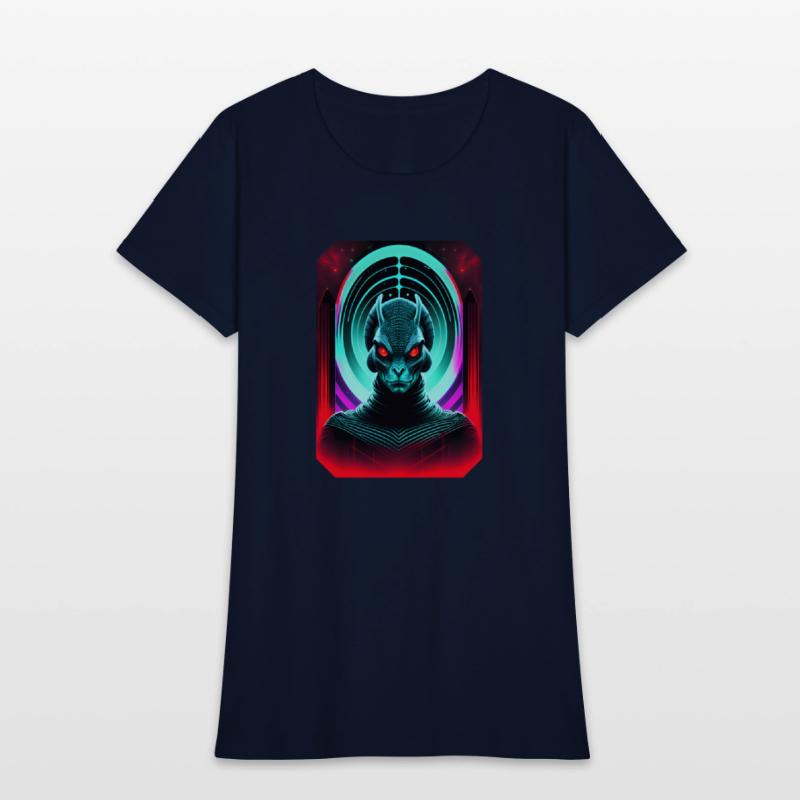 Retro Sci-Fi Reptilian Design Shirt v2