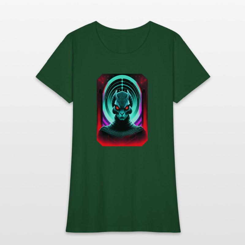 Retro Sci-Fi Reptilian Design Shirt v2