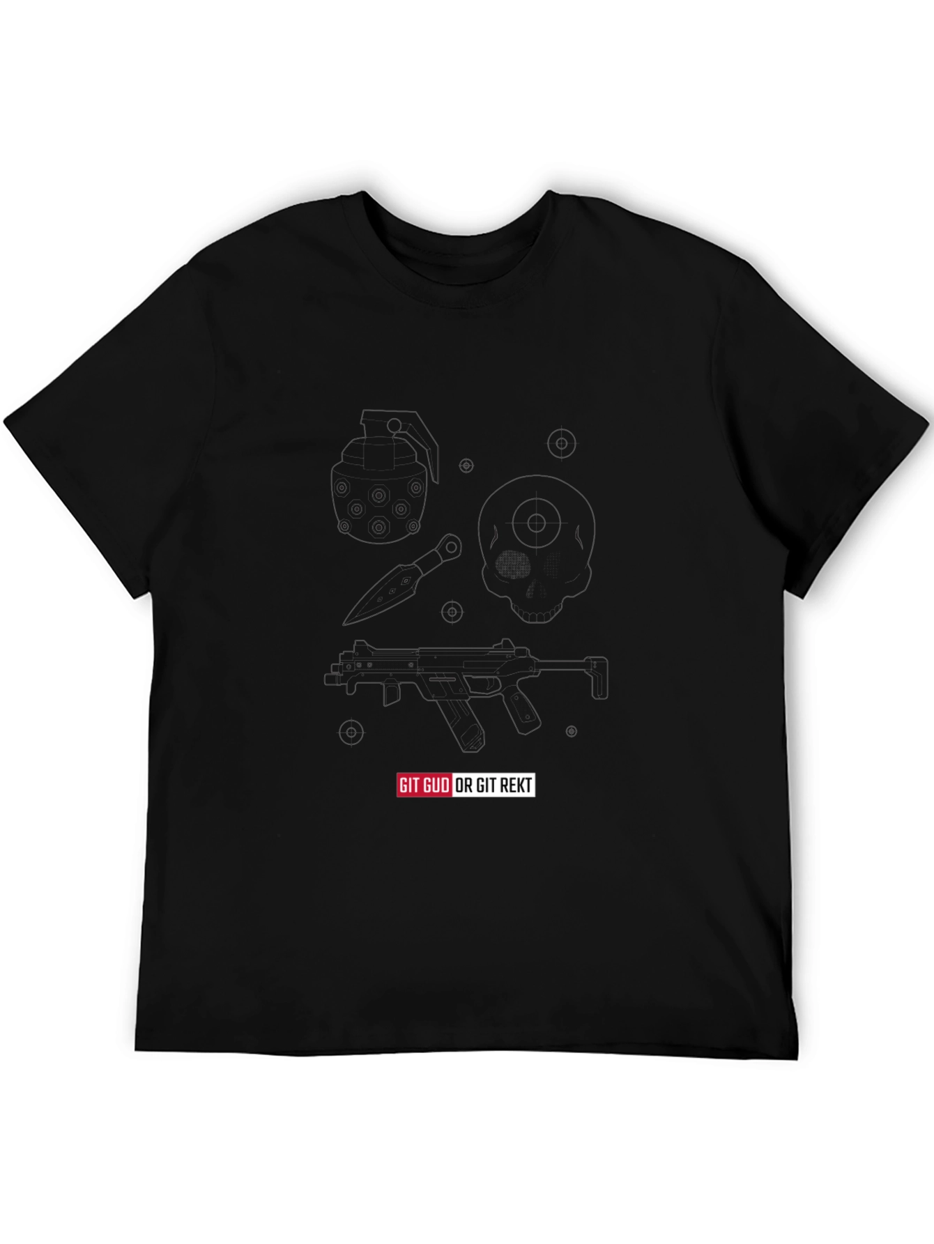 Git Gud or Git Rekt Black T-Shirt