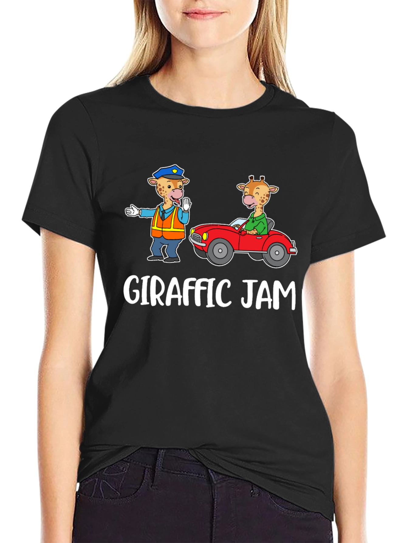 Giraffe Traffic Jam Graphic T-Shirt