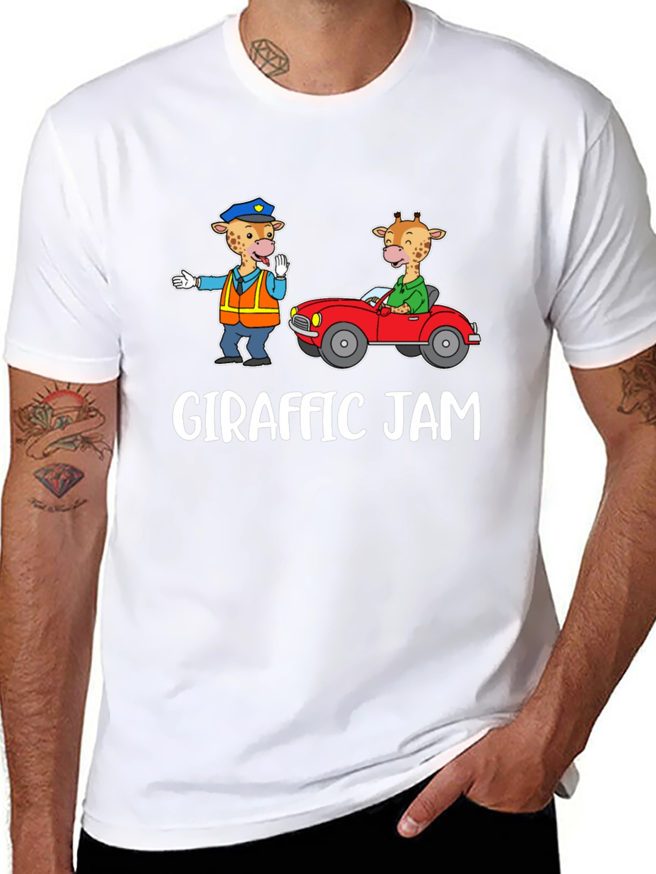 Giraffe Traffic Jam Graphic T-Shirt