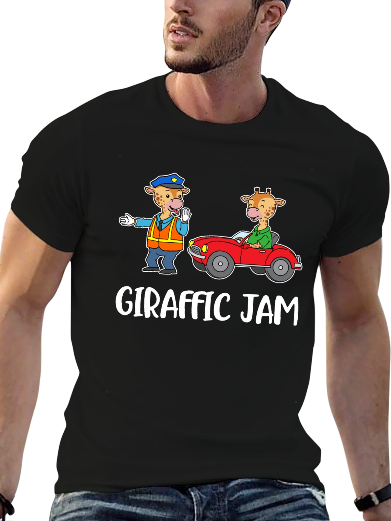 Giraffe Traffic Jam Graphic T-Shirt