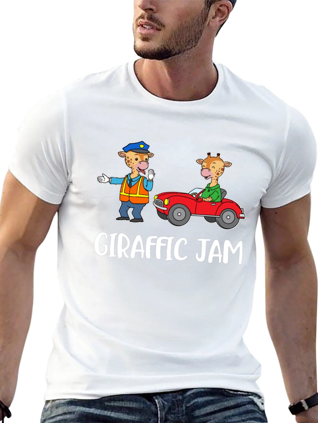 Giraffe Traffic Jam Graphic T-Shirt