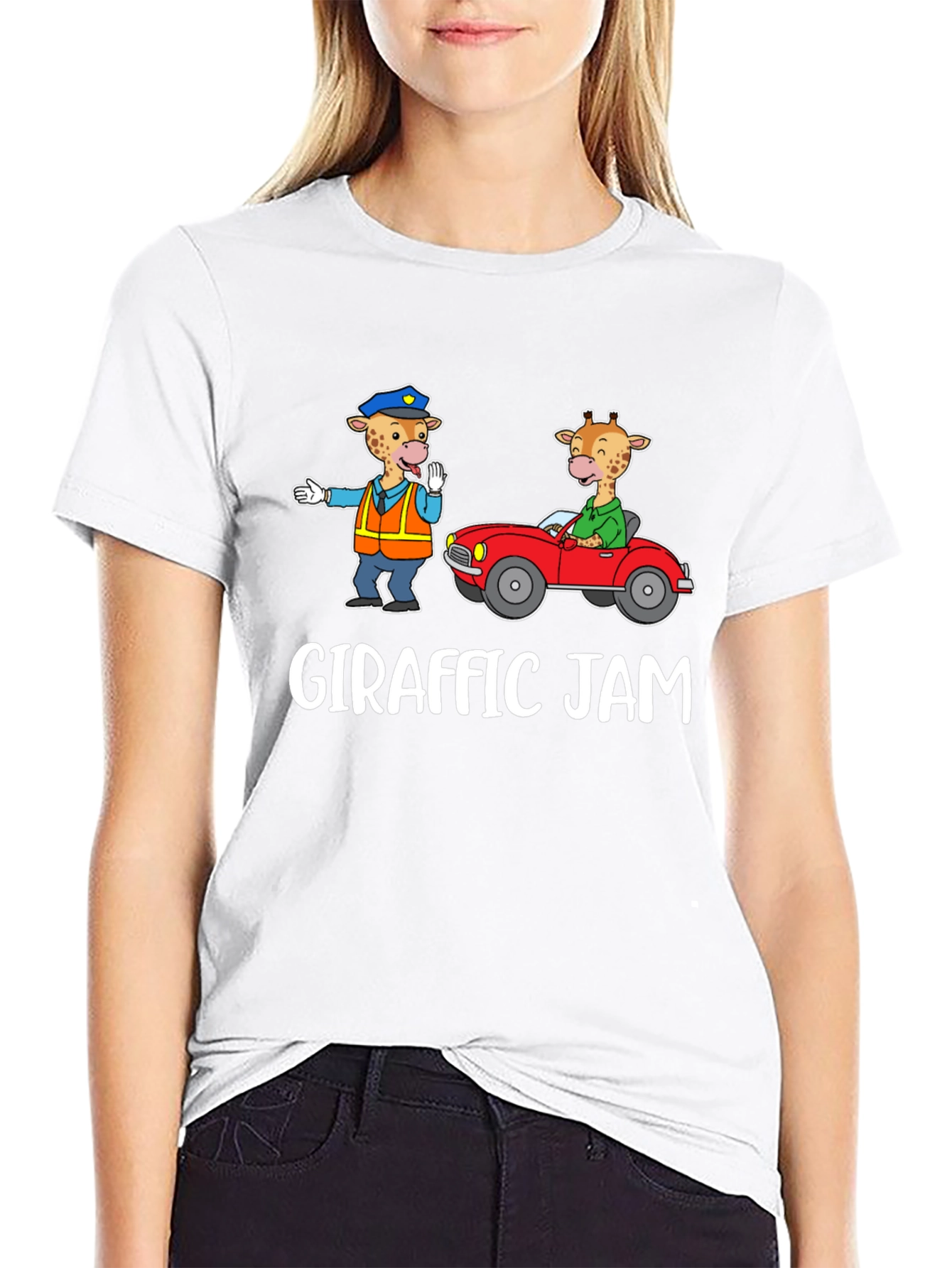 Giraffe Traffic Jam Graphic T-Shirt