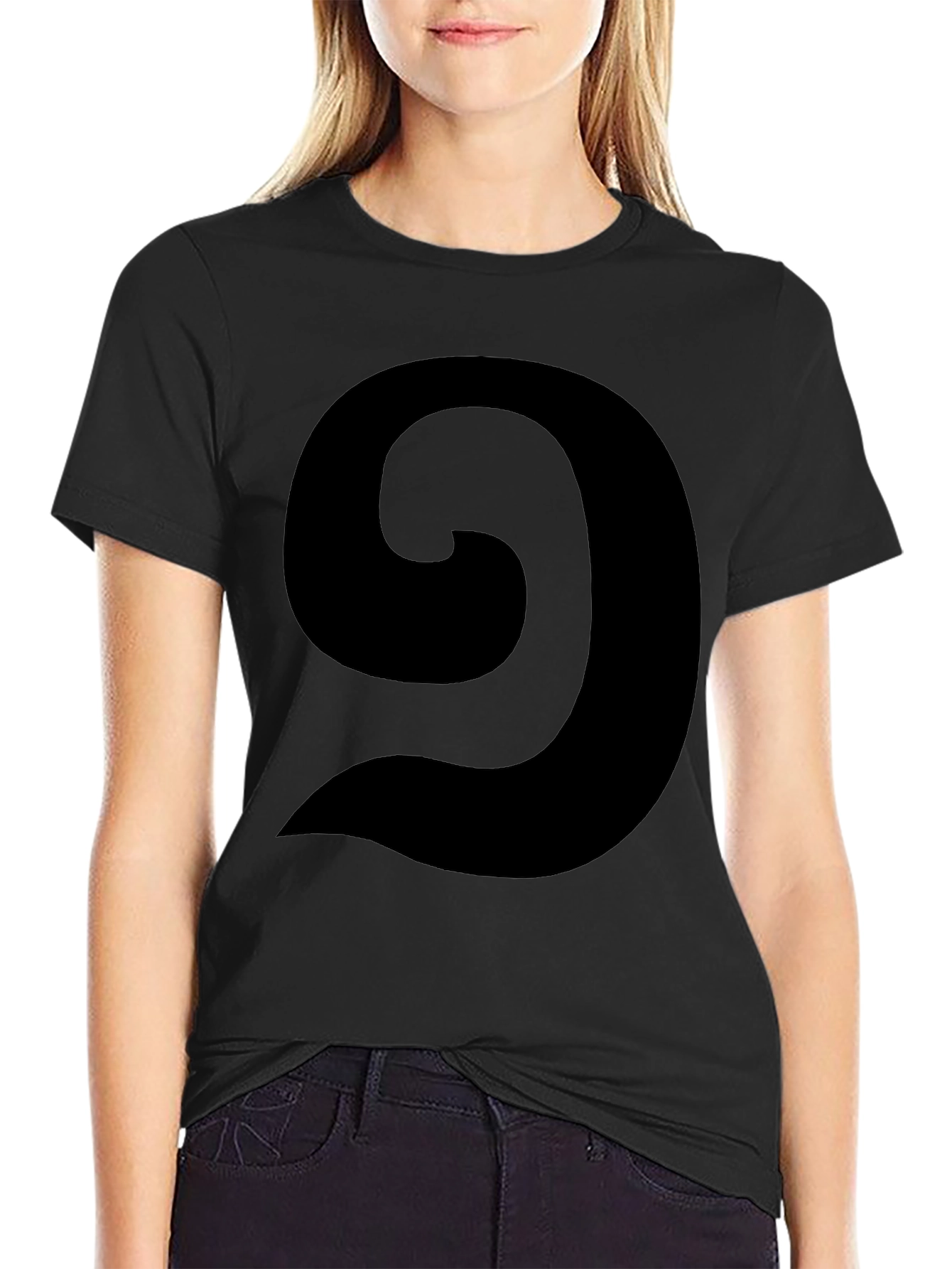Abstract Swirl Graphic Black T-Shirt - Casual Style