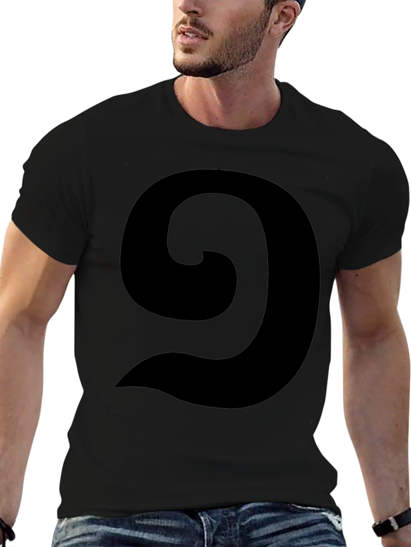Abstract Swirl Graphic Black T-Shirt - Casual Style